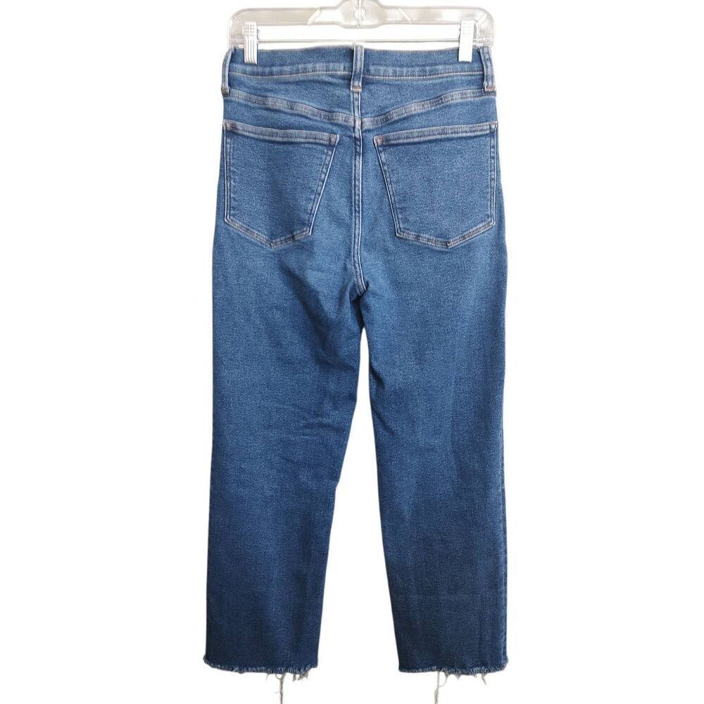 J. Crew Stovepipe Women’s Size 27 Destroyed Hem Medium Wash Cropped Jeans - Picture 2 of 8